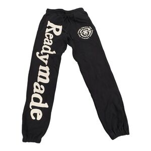 Readymade Sweatpants Mens Small Black Graphic Logo Cotton Joggers Streetwear